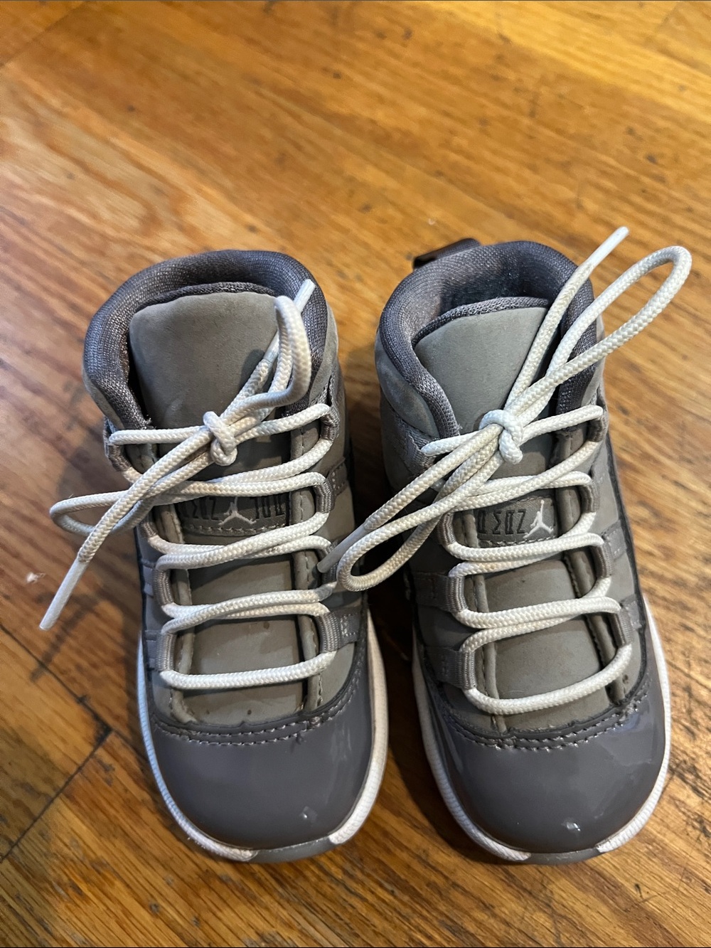 Toddler size 6 Gray High-Top Sneakers with White Laces